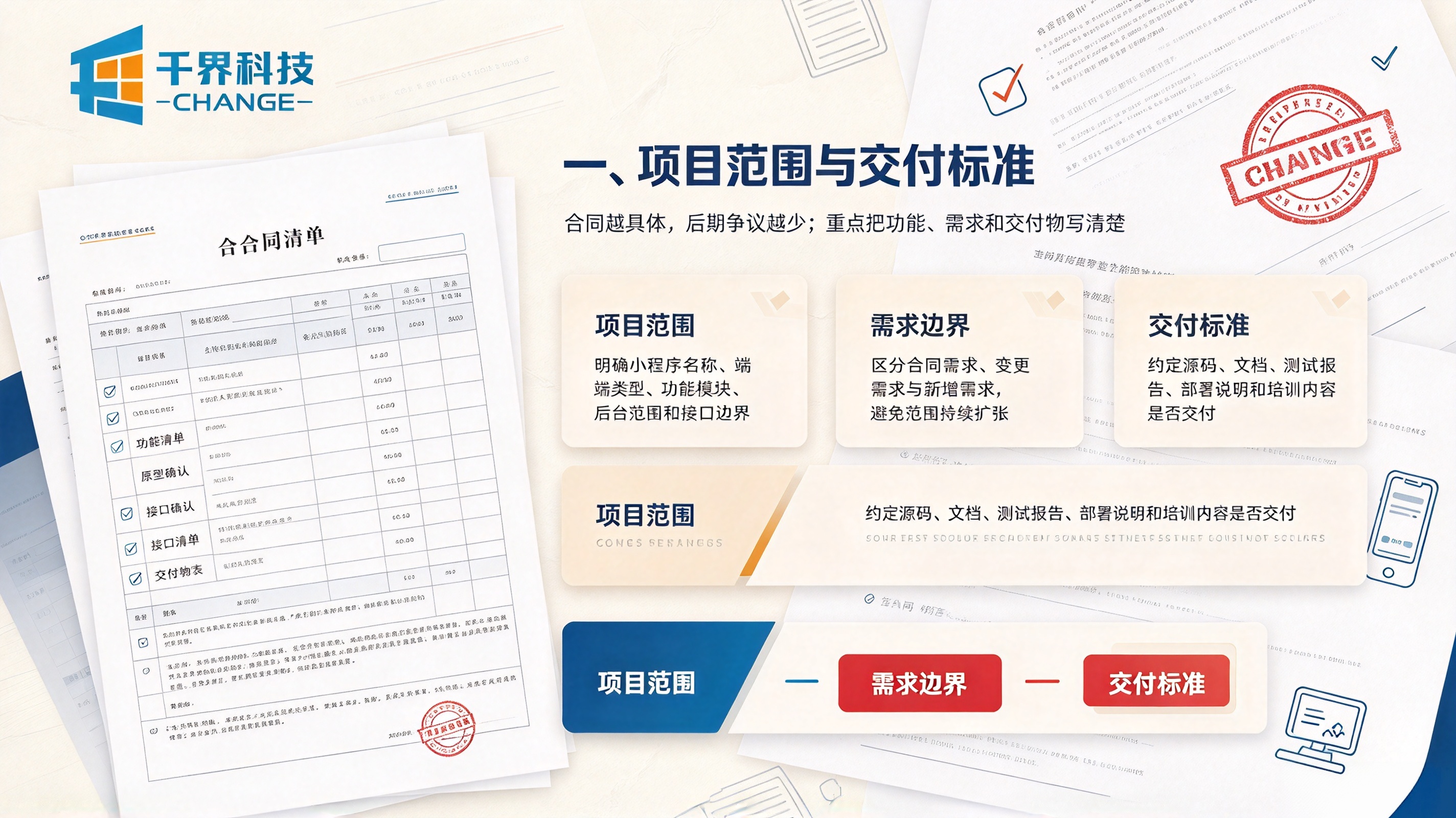 小程序合同重点关注项目范围与交付标准