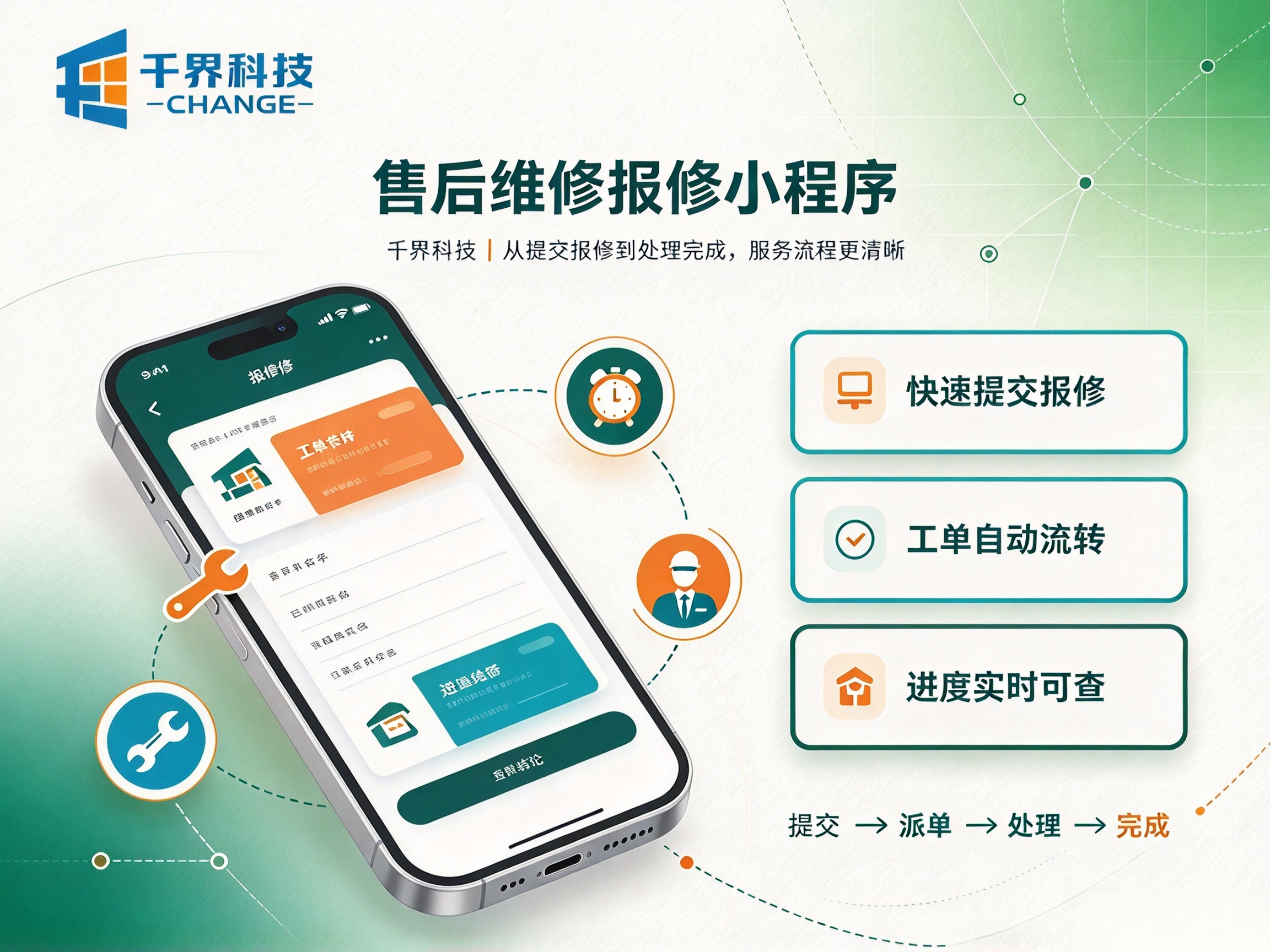 售后维修报修，合肥工单派单维保服务小程序落地